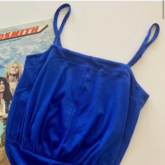 Free People | Blue Marissa Ribbed Body Suit - Picture 9 of 10